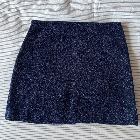 Zara Blue Sparkle Pencil Skirt - Picture 2 of 4
